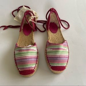 UGG LIBBI SERAPE ESPADRILLE FLATS WITH ROPE LACE UP or ANKLE CLOSURE